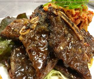 Hibachi Lemongrass Short Rib with Pickled Cabbage & Kim Chee Slaw