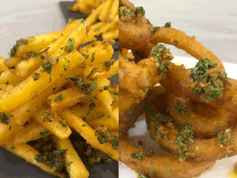 Garlic Fries & Onion Rings